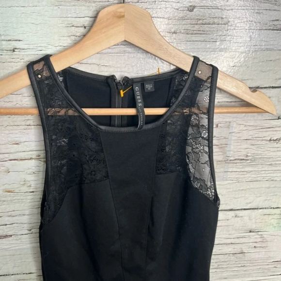 Guess black lace peplum top  size xs - Picture 4 of 7